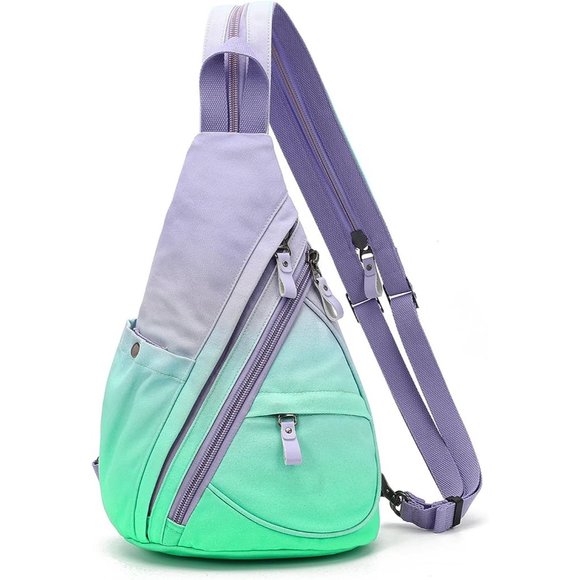 Women Small Casual Canvas Sling Crossbody Shoulder Backpack